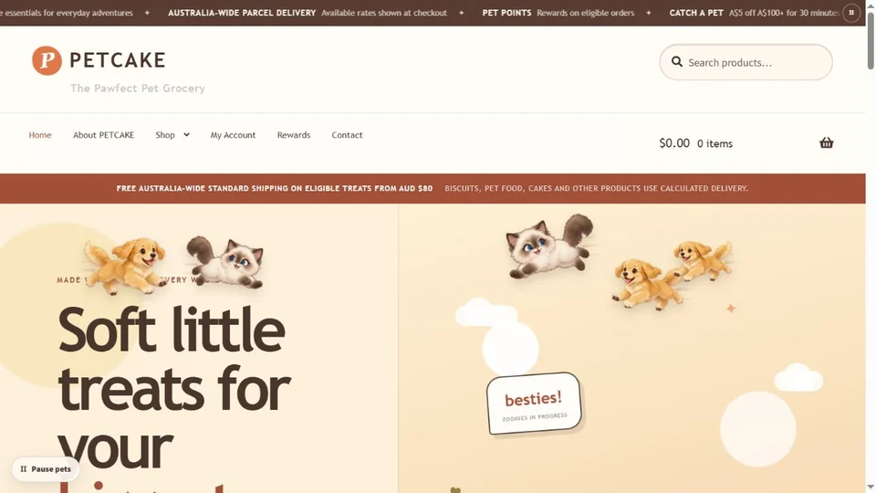 PETCAKE — Website preview